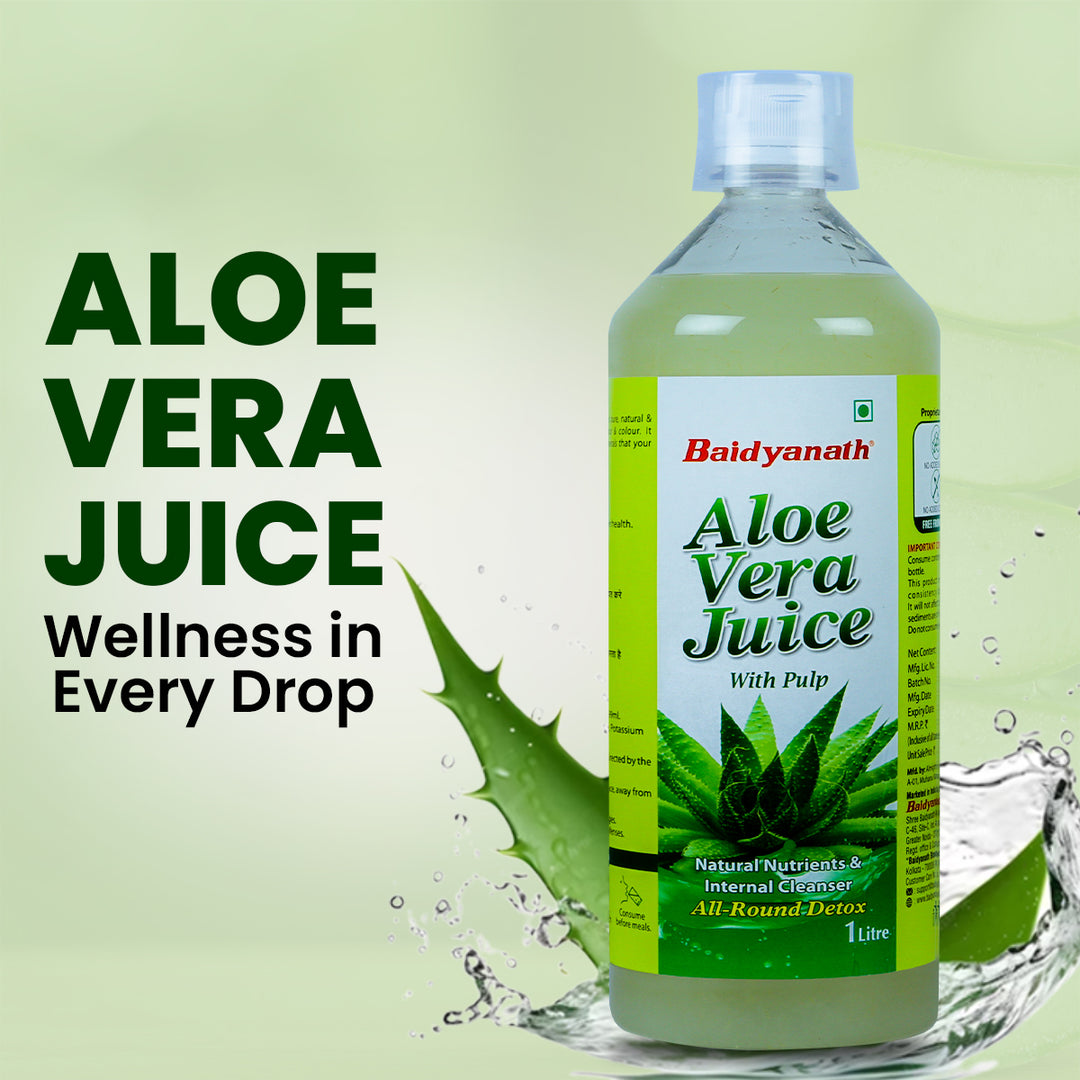 (aloe vera juice wellness in every drop) Baidyanath aloe vera jucie bottle 