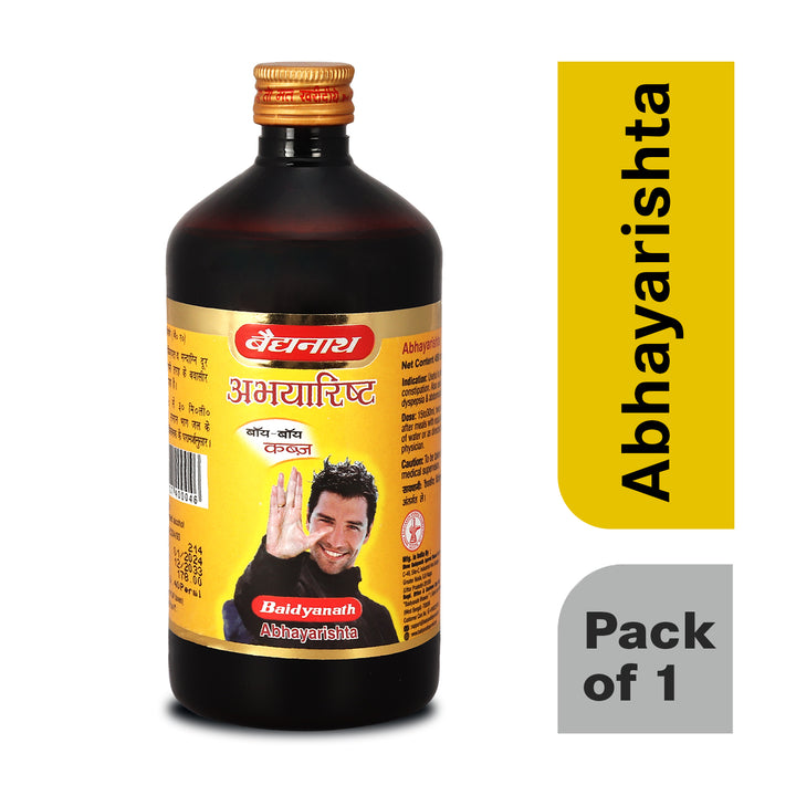 Baidyanath Abhayarisht - 450 ml | Useful in Piles, Constipation and Abdominal Pain Relief (Pack of 1)
