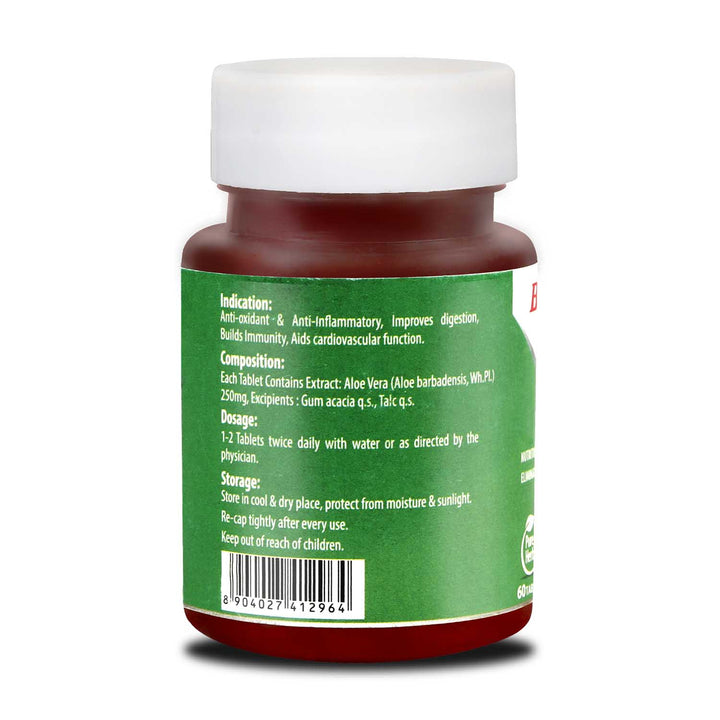 Backside of Baidyanath Aloe Vera Tablets