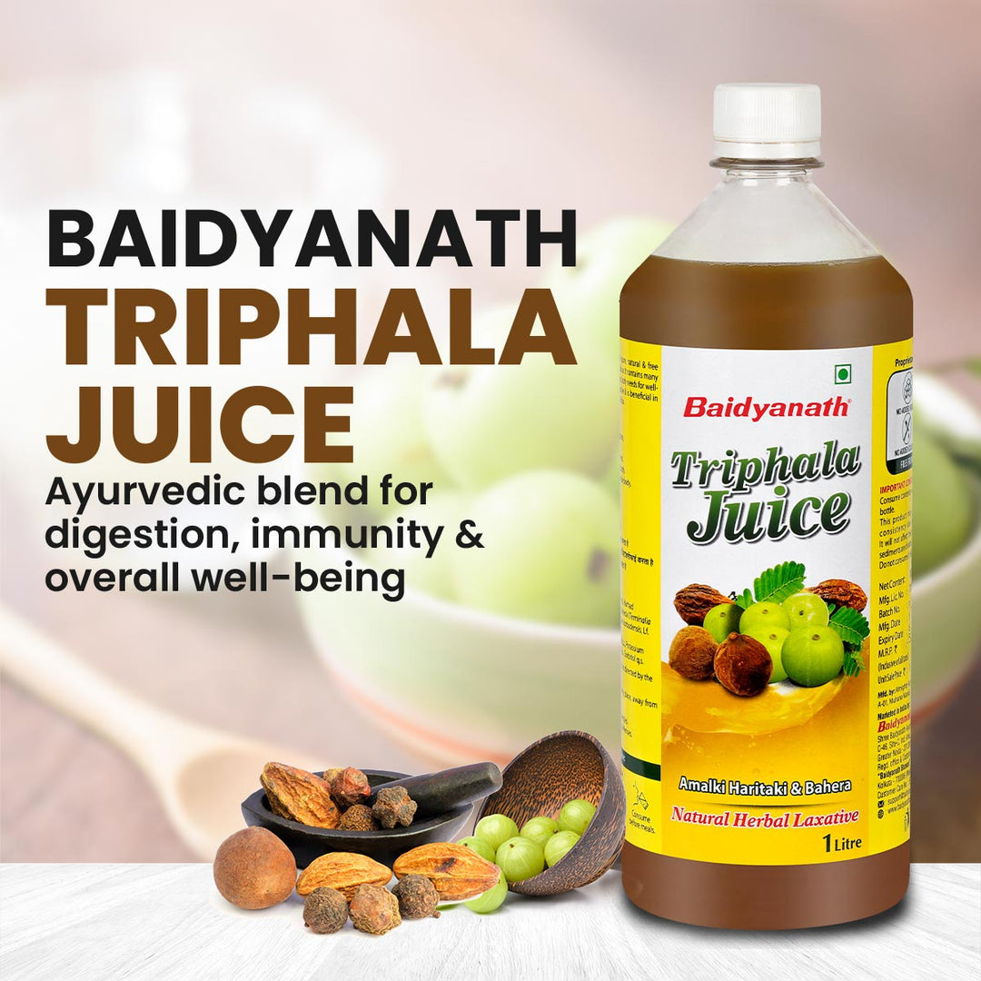 Baidyanath Triphala juice 1 letre bottle with triphal & amla.