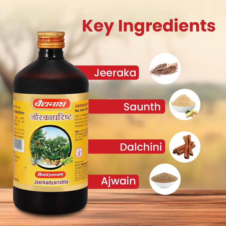 Baidyanath Jeerkadyarist Ayurvedic Tonic - 450 ml | Useful in Indigestion, Diarrhoea, Appetite loss & Stomach