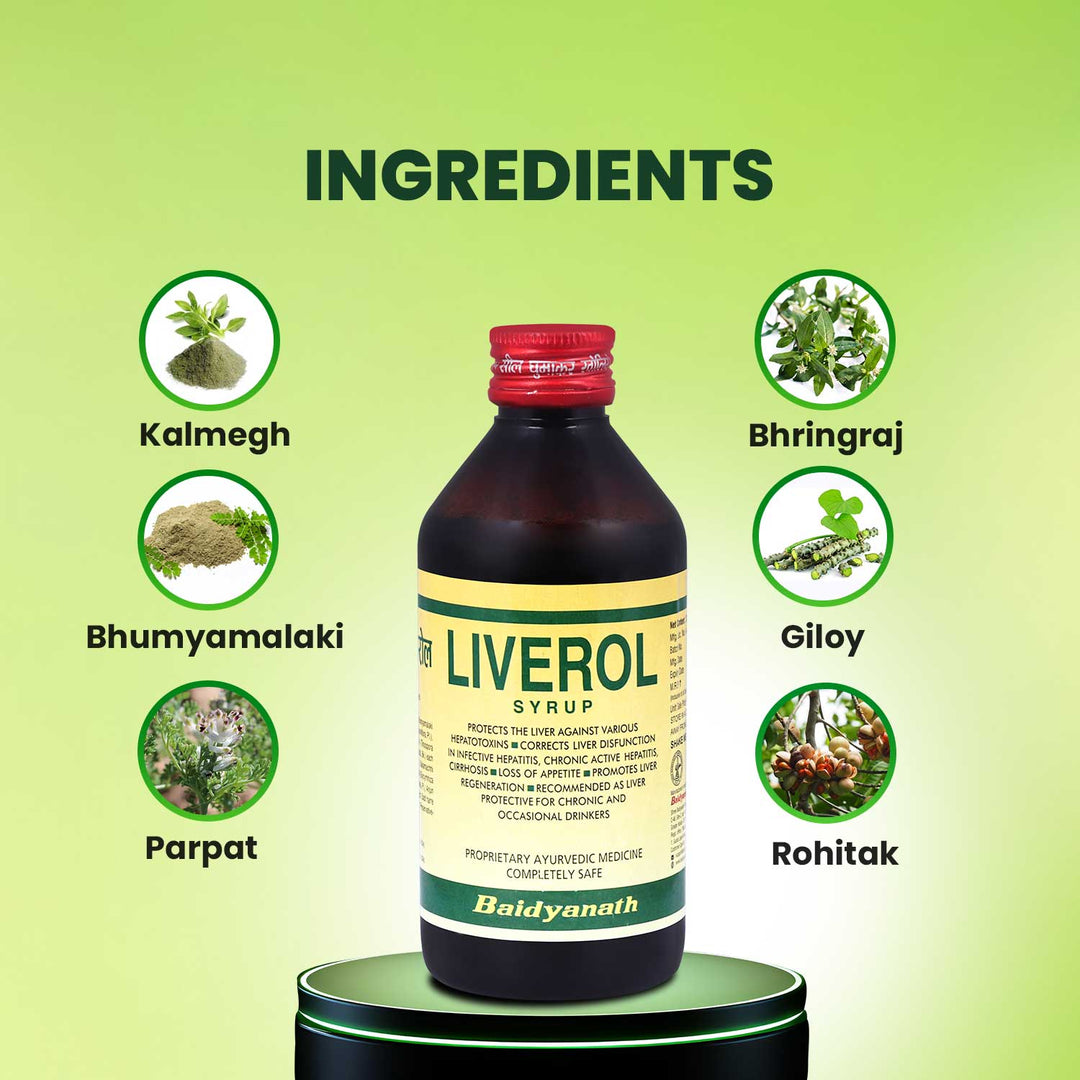 Baidyanath Liverol Syrup (200 ml) for Comprehensive Liver care