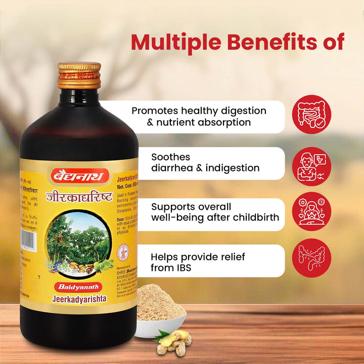 Baidyanath Jeerkadyarist Ayurvedic Tonic - 450 ml | Useful in Indigestion, Diarrhoea, Appetite loss & Stomach