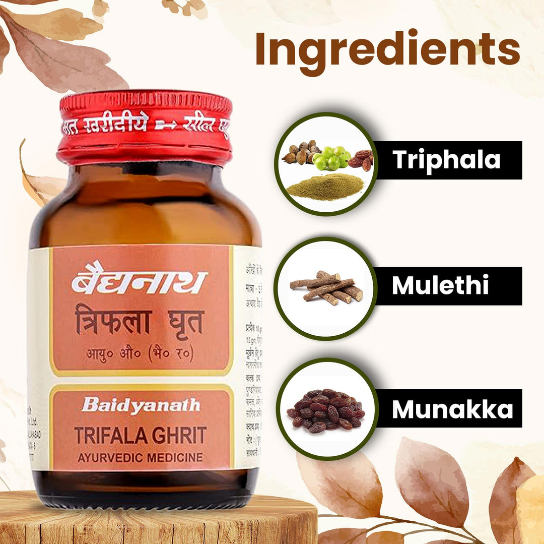 Baidyanath Triphala Ghrit |Helps in Vision, Better eye-sight & eye disorders |Relieves Dry Eyes & Eye Pain| Pack of 1 (100 gram)