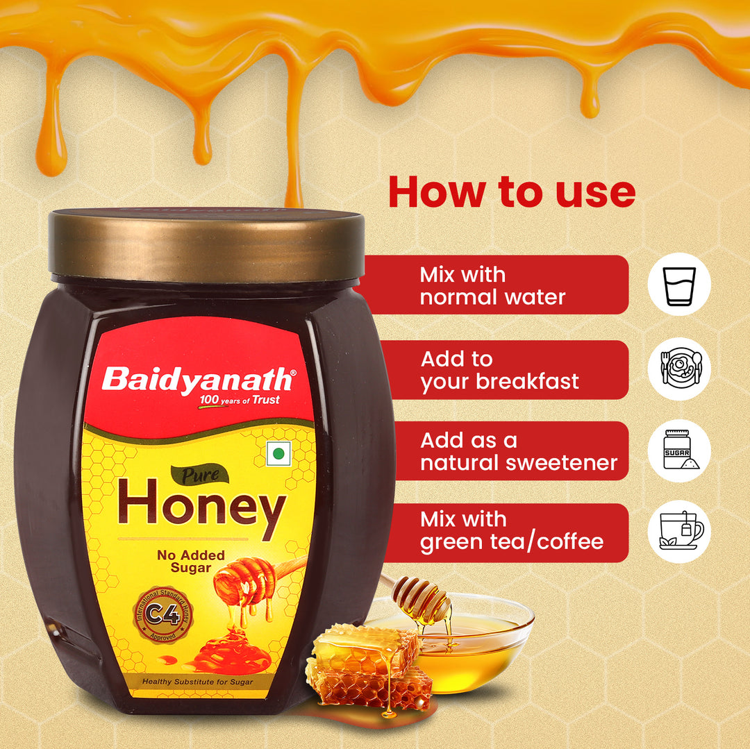 Baidyanath Honey | C4 Approved, Unadulterated, Pure Honey (250 g)