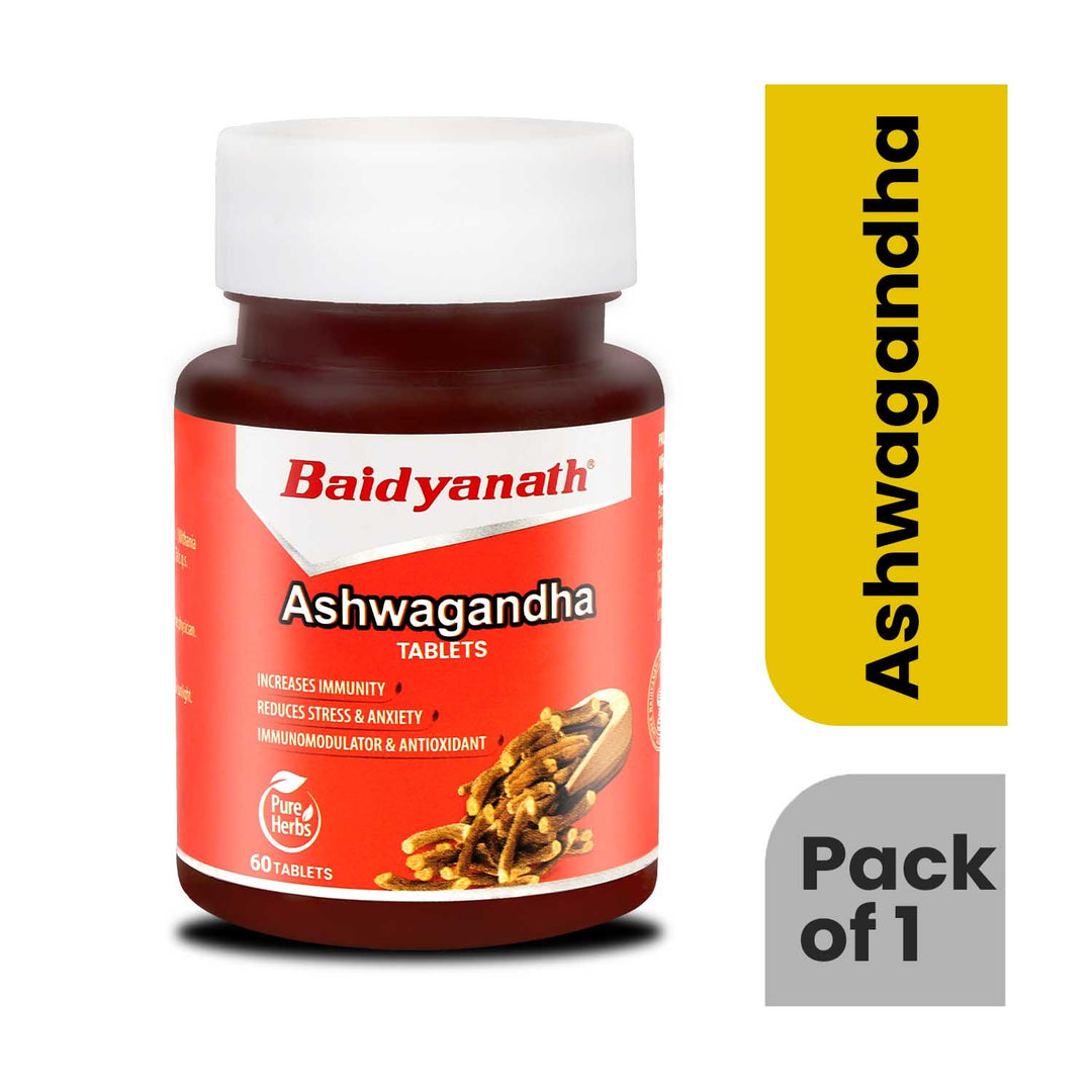 Baidyanath Ashwagandha- General Wellness Tablets (60 Tab) | Rejuvenates Mind and Body