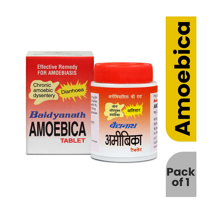 Baidyanath Amoebica Tablet - 50 tablets | Effective remedy for Diarrhoea & Inflammatory Bowel (Pack of 1)