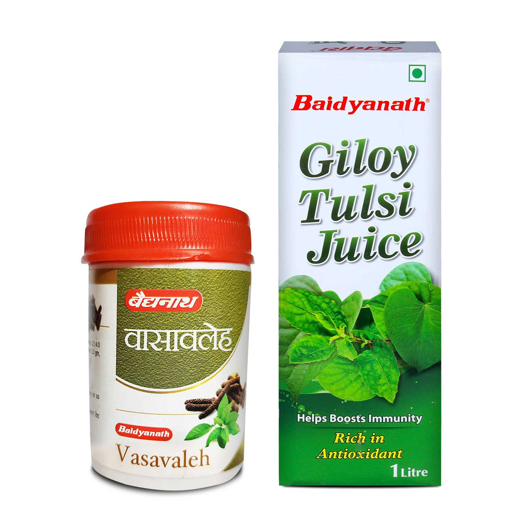 Baidyanath Asthma care combo- Giloy Tulsi Juice 1LT, Vasavaleha 120 GM  (Pack of 2)