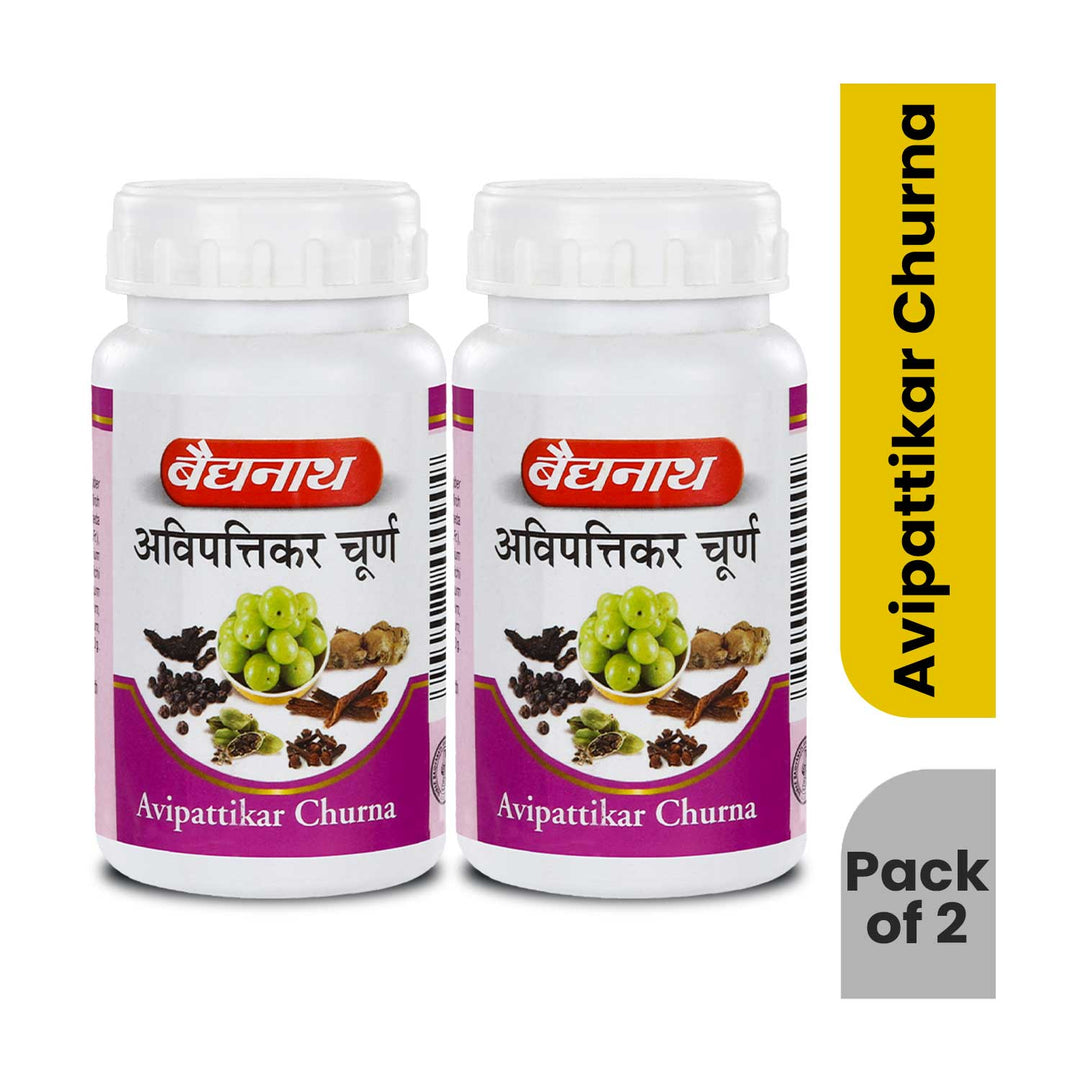 Baidyanath Avipattikar Churna - 60 gm | Helpful in Hyper-Acidity & Indigestion (Pack of 2)