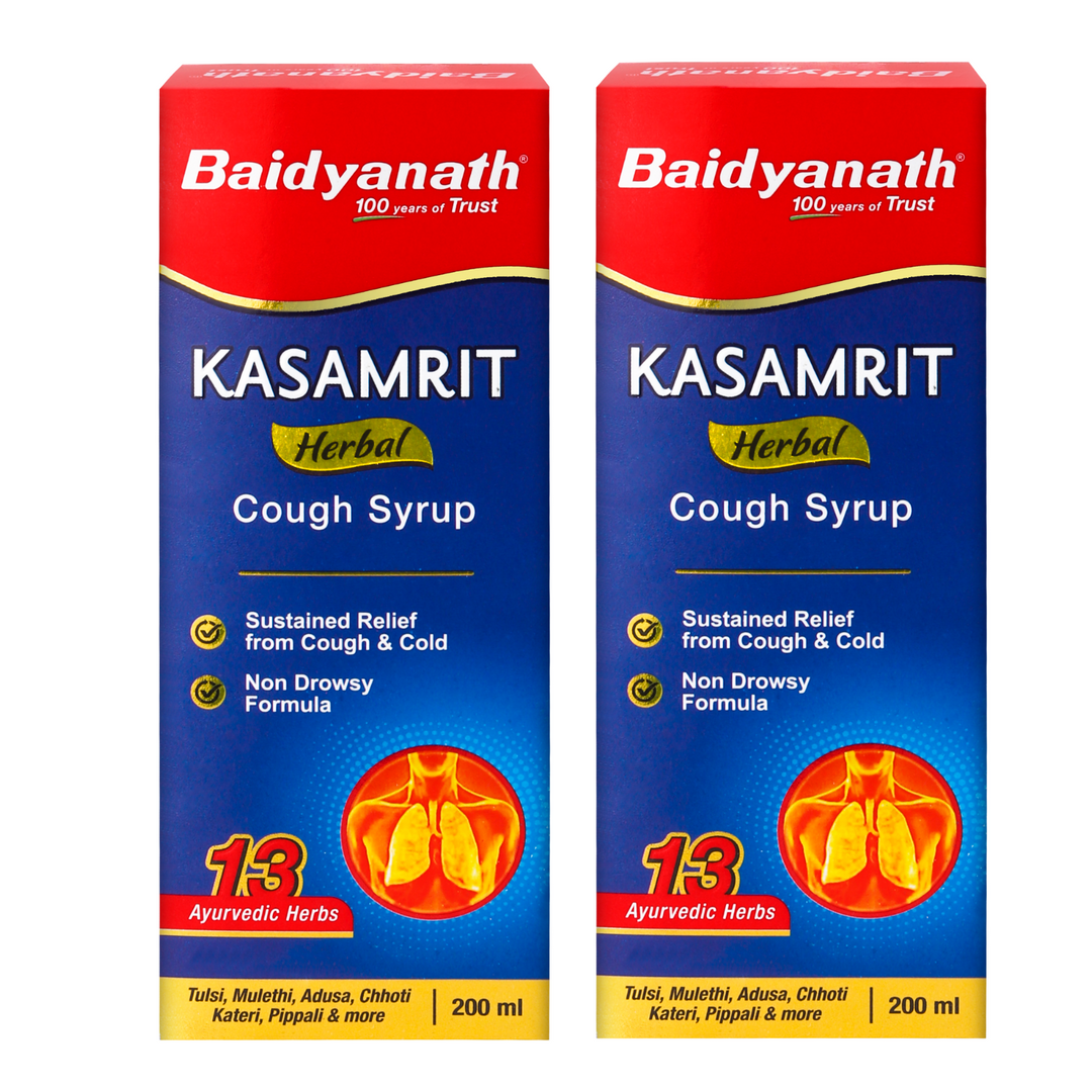 Baidyanath Kasamrit Herbal and Ayurvedic Cough Syrup (200 ml) Pack of 2