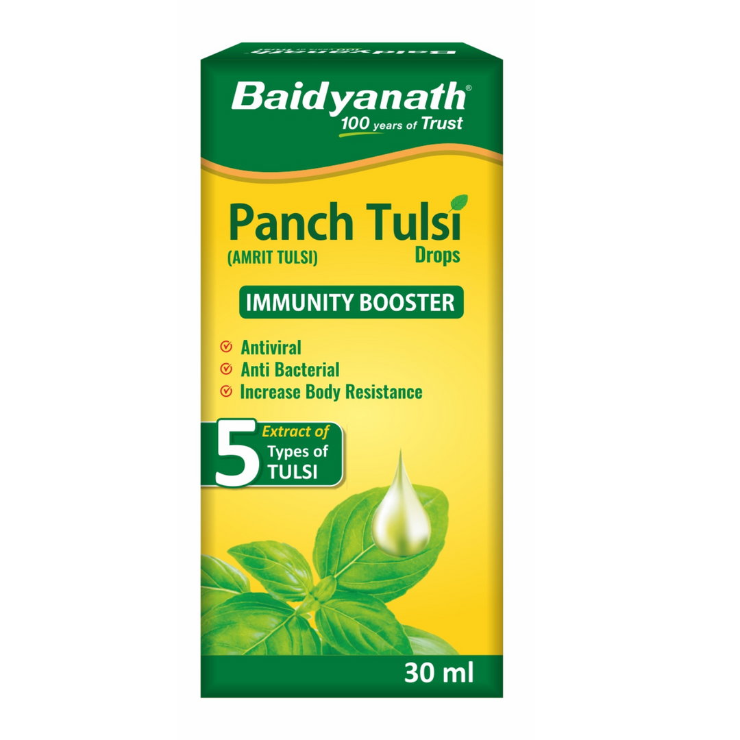 Baidyanath Panch Tulsi Drops - 30 ml | Natural Immunity Booster with Goodness of Five Types of Tulsi (Pack of 1)