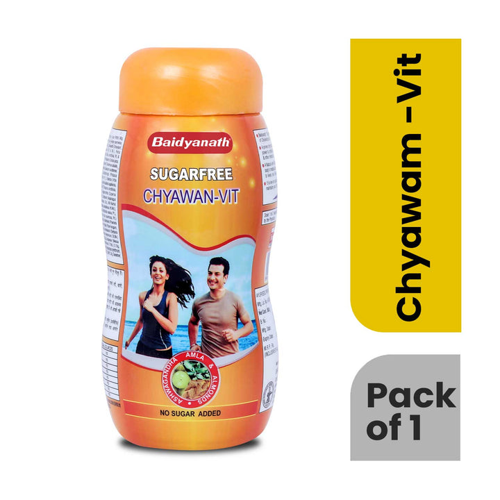 Baidyanath Sugarfree Chyawan-Vit 1 Kg- Specially Formulated Chyawanprash With No Added Sugar- With Benefits Of Amla, Ashwagandha And Almonds| Ayurvedic Immunity Booster (Pack of 1)