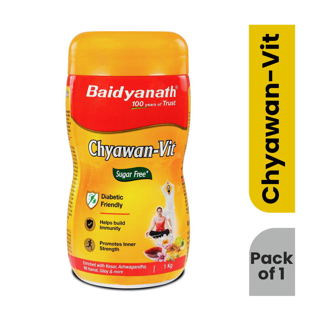 Baidyanath Sugarfree Chyawan-Vit 1 Kg- Specially Formulated Chyawanprash With No Added Sugar- With Benefits Of Amla, Ashwagandha And Almonds| Ayurvedic Immunity Booster (Pack of 1)