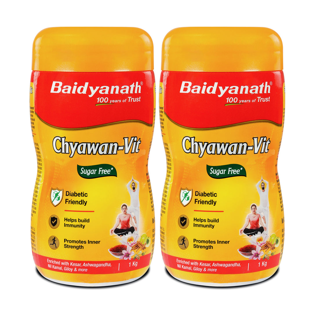 Baidyanath Sugarfree Chyawan-Vit 1 Kg ( Pack of 2) - Specially Formulated Chyawanprash With No Added Sugar- With Benefits Of Amla, Ashwagandha And Almonds| Ayurvedic Immunity Booster