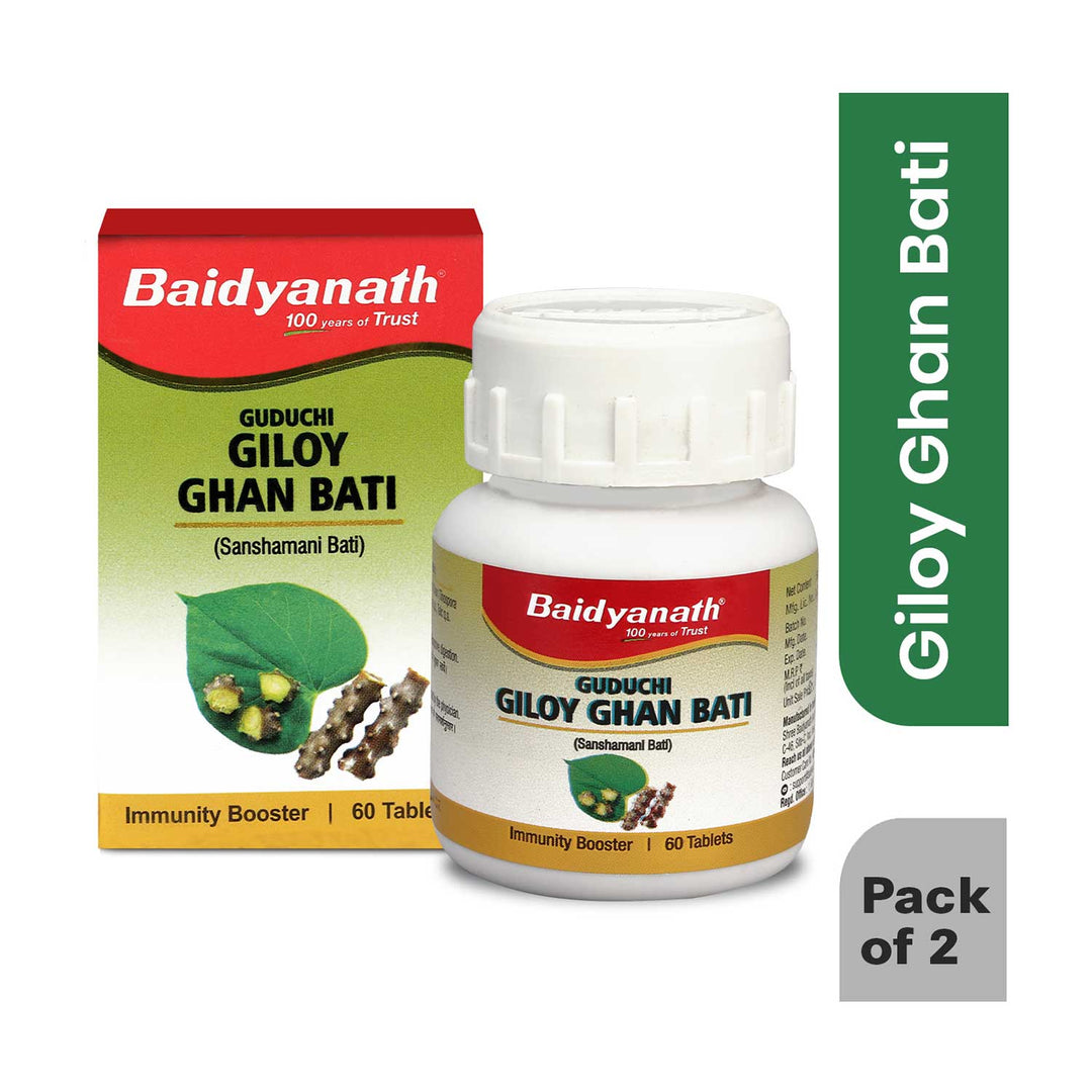 Baidyanath Giloy (Guduchi) Ghan Bati Pack of 2 (60 Tablets)