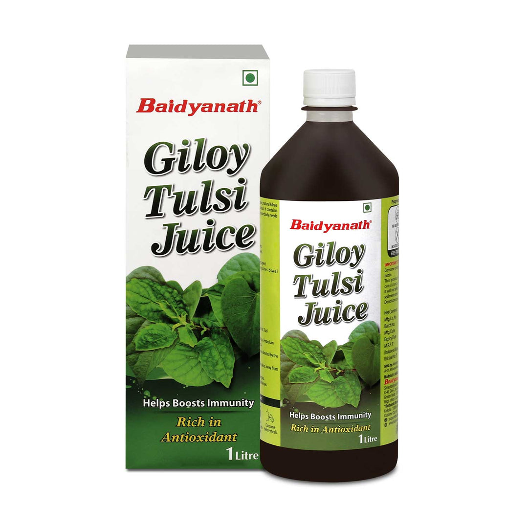 Baidyanath Giloy Tulsi Herbal Juice - 1000ml | Helps Boost Immunity & Promotes Good Health | Supports Respiratory Wellness (Pack of 1)