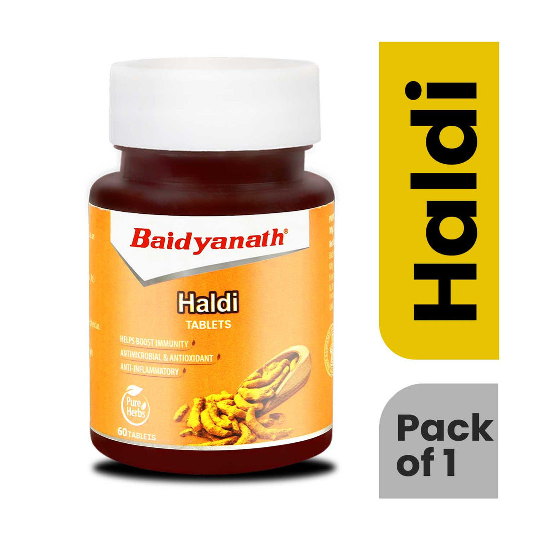 Baidyanath Haldi Tablets - 60Tablet | Natural Haldi Extract | Helps Boost Immunity, Blood Cleansing & Skin Problems