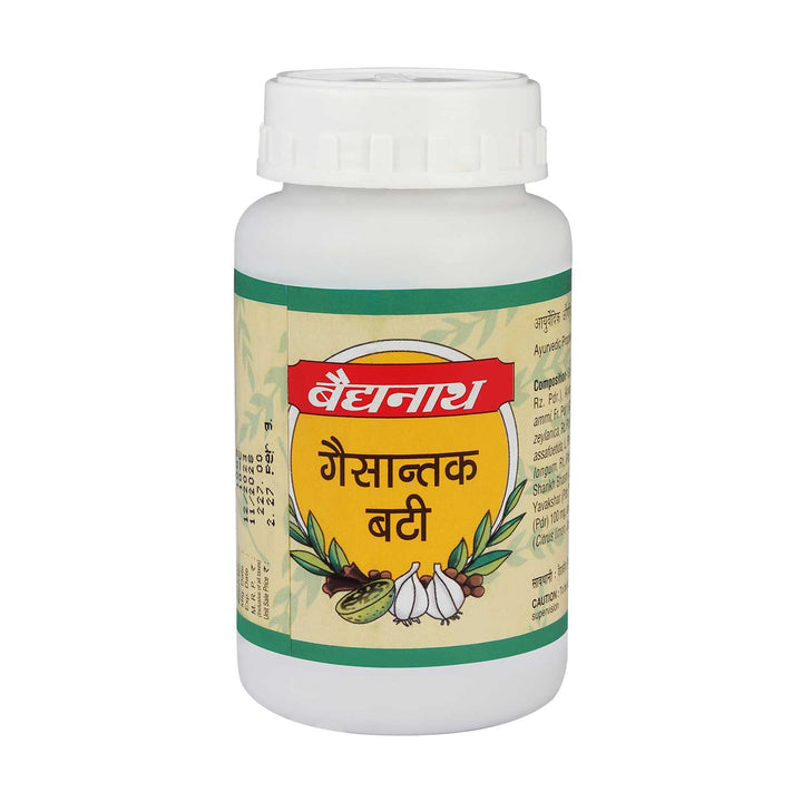 Baidyanath Gaisantak Bati -100gm | Reduces and neutralizes acid levels | Provide Quick relief from common digestive problems like Gas formation, Hyperacidity, and Bloating (Pack of 1)