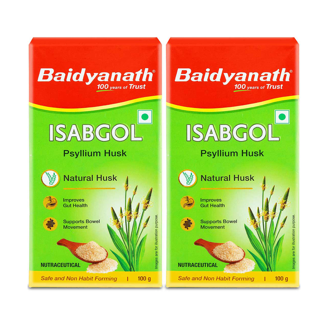 Baidyanath Isabgol (Psyllium Husk) - 100 gm (Pack of 2)| Healthy Digestive Tract | Rich Source Of Dietary Fibre, Gluten Free | Effectively Relieves Constipation