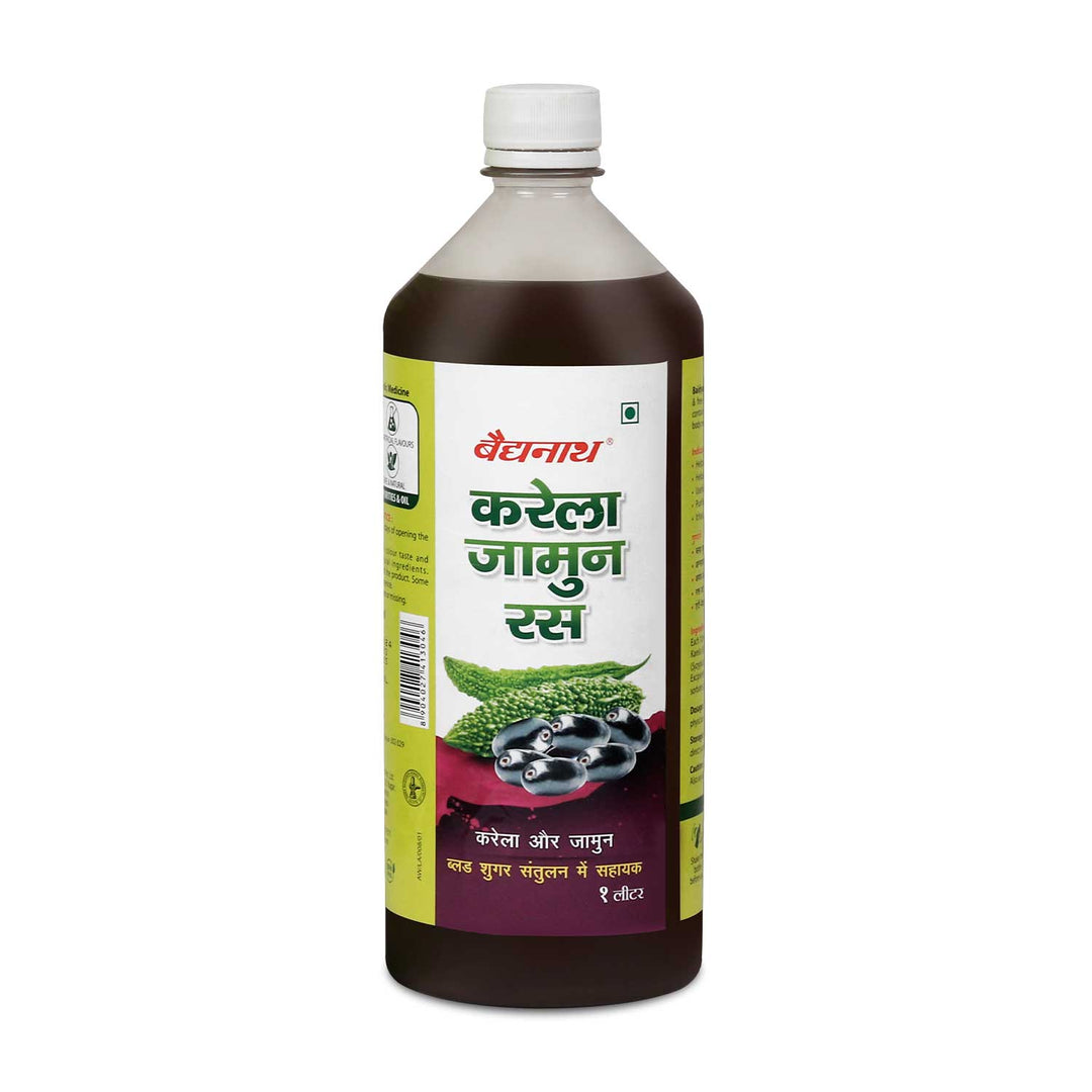 Baidyanath Karela Jamun Juice -1000ml | Natural Remedy for Blood Sugar Management |Good for Diabetic Care (Pack of 1)