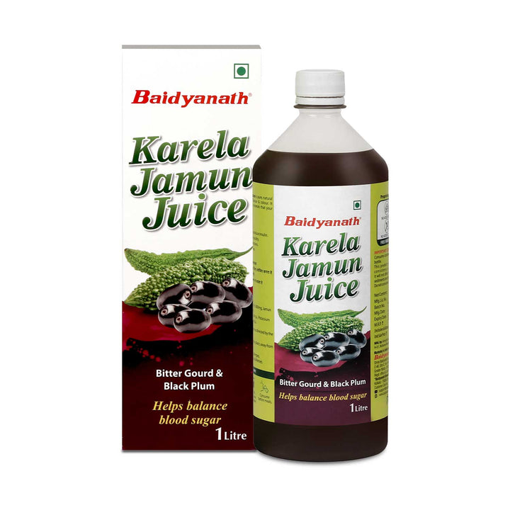 Baidyanath Karela Jamun Juice -1000ml | Natural Remedy for Blood Sugar Management |Good for Diabetic Care (Pack of 1)