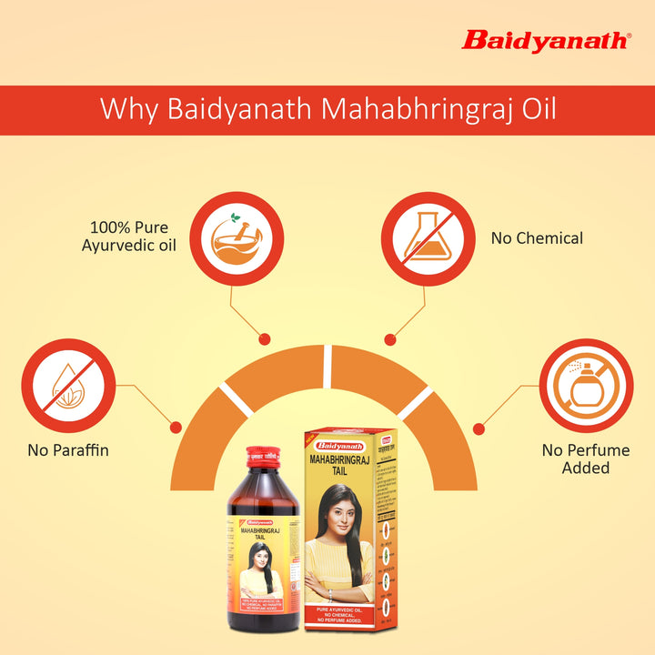 Baidyanath Mahabhringraj Ayurvedic Hair Oil -Helps for Hair Growth, Nourishment, Complete Hair Care