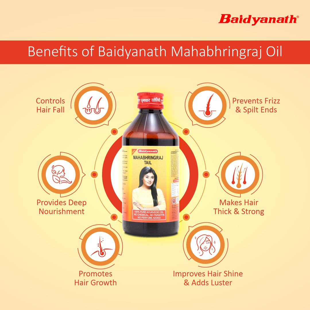 Baidyanath Mahabhringraj Ayurvedic Hair Oil -Helps for Hair Growth, Nourishment, Complete Hair Care