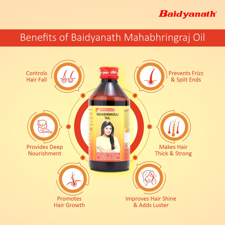 Baidyanath Mahabhringraj Ayurvedic Hair Oil -Helps for Hair Growth, Nourishment, Complete Hair Care