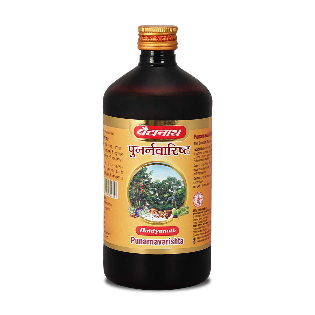 Baidyanath Punarnavarishta - 450 ml | Help To Relief Liver Problems & Fatty Liver (Pack of 1)