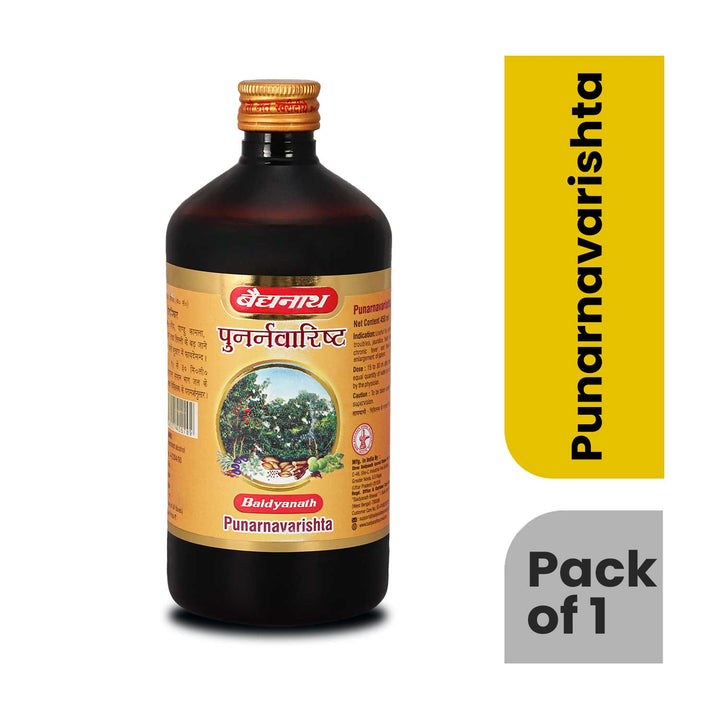 Baidyanath Punarnavarishta - 450 ml | Help To Relief Liver Problems & Fatty Liver (Pack of 1)