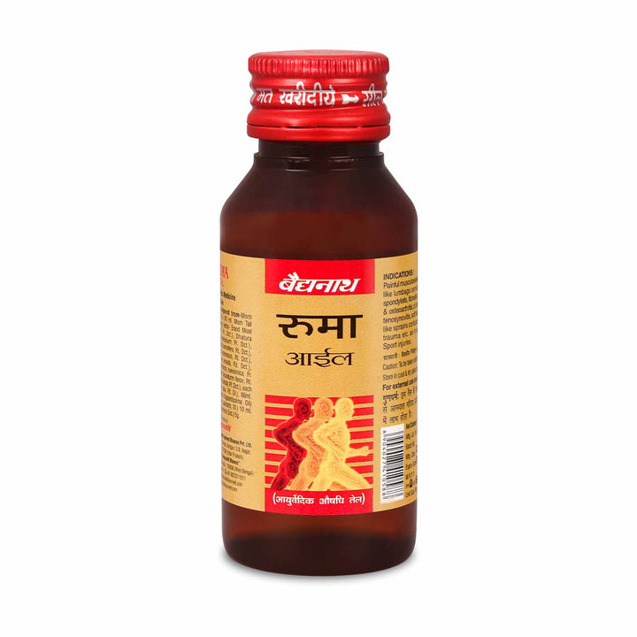 Baidyanath Rhuma Oil 50 ml Ayurvedic Massage Oil Helpful in Joint Pain, and Muscle Cramps, Sprains & Strains