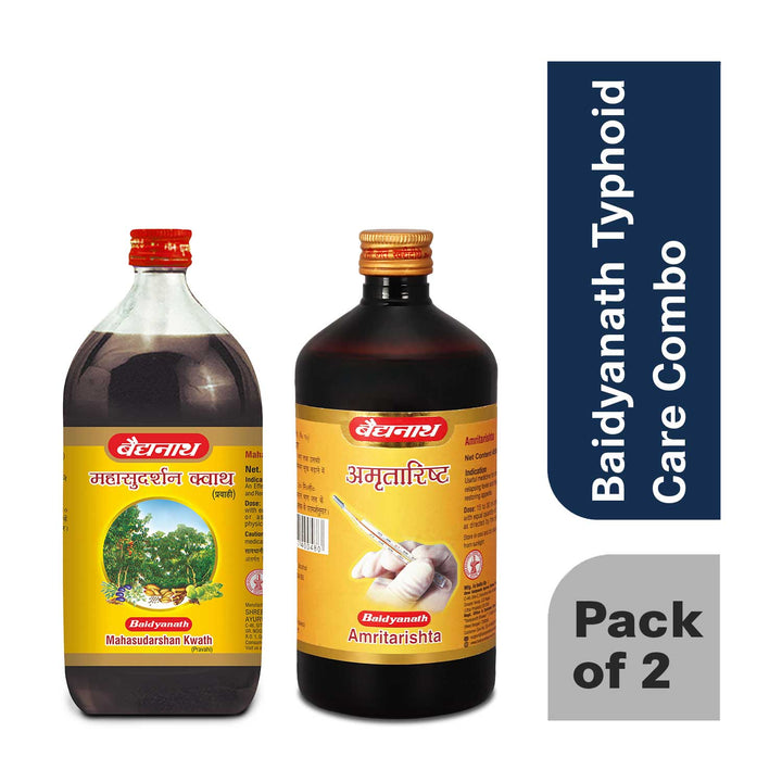 Baidyanath Typhoid care combo- Amritarishta 450 Ml, Mahasudarshan kwath 450 Ml  (Pack of 2)