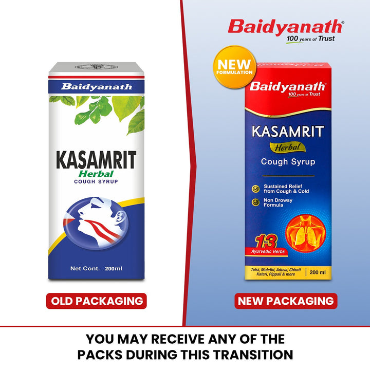 Baidyanath Kasamrit Herbal and Ayurvedic Cough Syrup (200 ml) Pack of 2