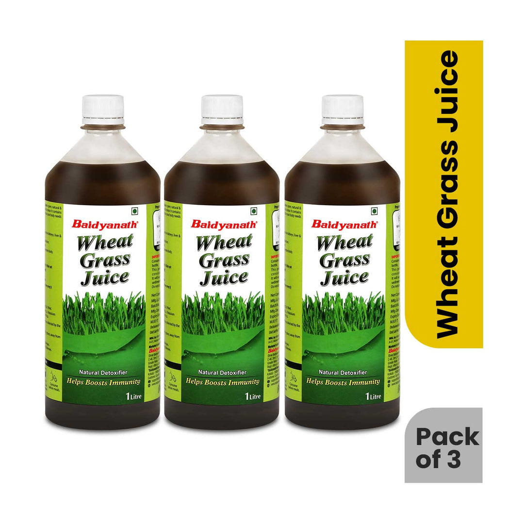 Baidyanath Wheatgrass Juice 1 L – Natural Detoxifier - Herbal Supplement to Help boost Immunity, Purifies blood Improves digestion & metabolism