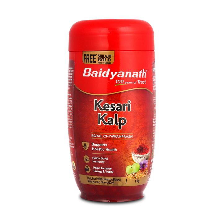 Baidyanath Kesari Kalp Royal Chyawanprash (1 Kg) | Ayurvedic Immunity and Energy Booster Infused with Gold & Saffron | Ayurvedic Health supplement (Pack of 1)