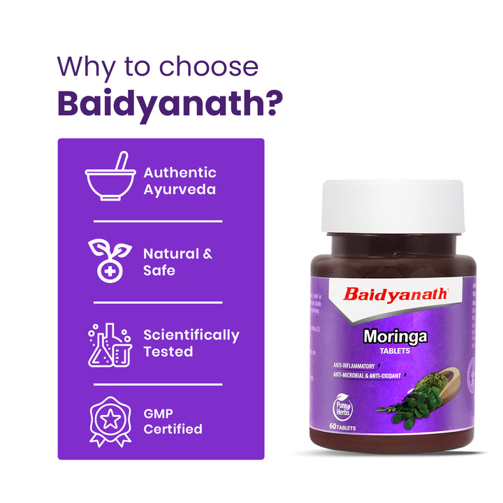 Baidyanath Moringa Tablets (60 Tablets) | Helps in maintaining overall health and wellness