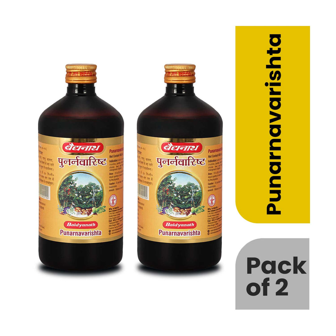 Baidyanath Punarnavarishta - 450 ml | Help To Relief Liver Problems & Fatty Liver (Pack of 1)