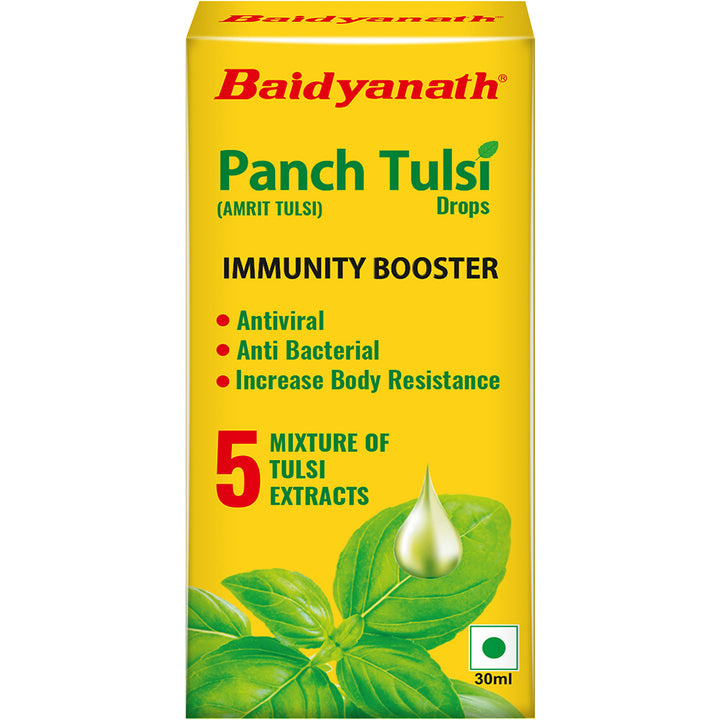 Baidyanath Panch Tulsi Drops - 30 ml | Natural Immunity Booster with Goodness of Five Types of Tulsi (Pack of 1)