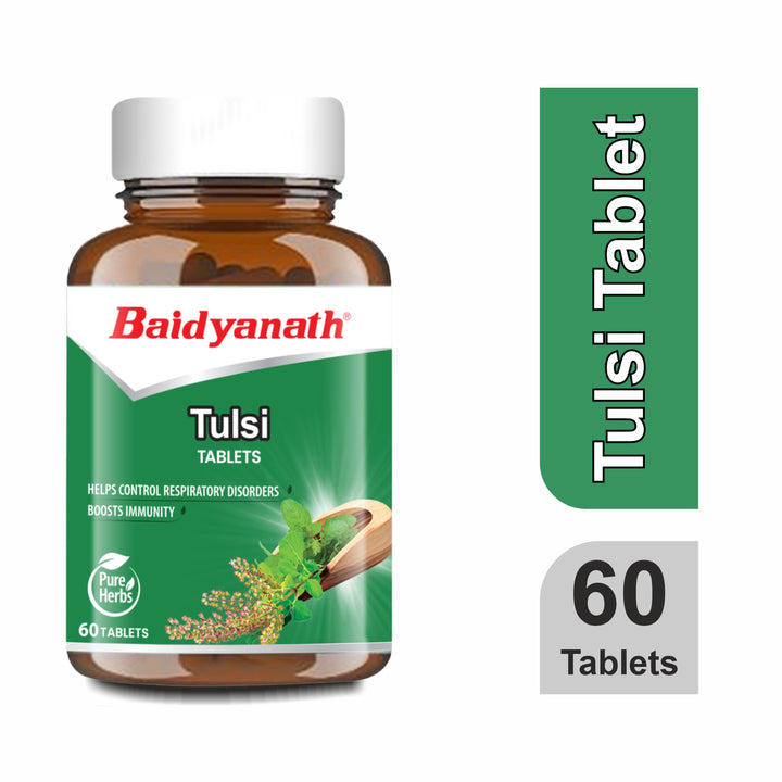 Baidyanath Tulsi Tablets - 60 tablets | Helps Boosts Immunity & Respiratory Wellness | Relieves Cough and Cold